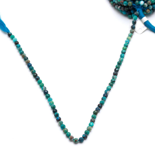 Chrysocolla Shaded Green Round Faceted Natural Beads 12.5 inches