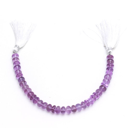 Amethyst Pink Rondell Smooth Natural Beads 8 Inches Strands