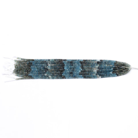 Moss Aquamarine Blue Rondelle Beads Natural Beads 12.5 Inches Strands