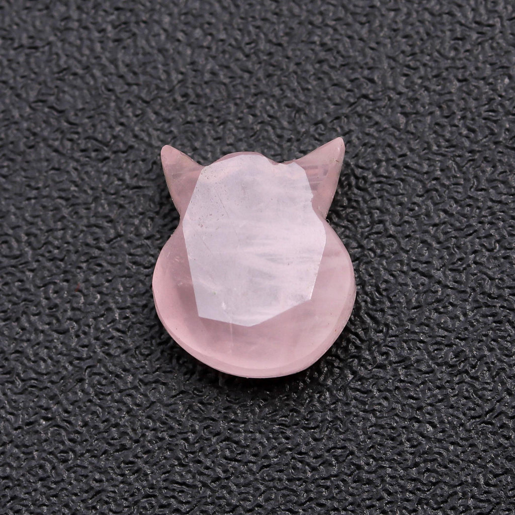 Rose Quartz Pink Leaf Head Carving Natural 10 MM Stone