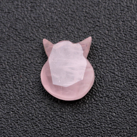 Rose Quartz Pink Leaf Head Carving Natural 10 MM Stone