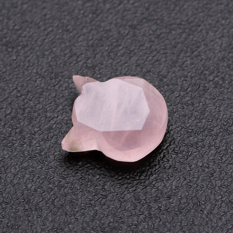 Rose Quartz Pink Leaf Head Carving Natural 10 MM Stone