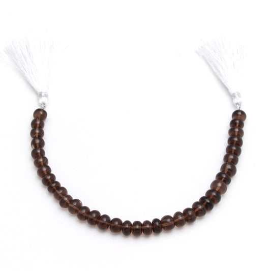 Smoky Quartz Brown Rondell Smooth Natural Beads 8 Inches Strands