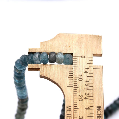 Moss Aquamarine Blue Rondelle Beads Natural Beads 12.5 Inches Strands