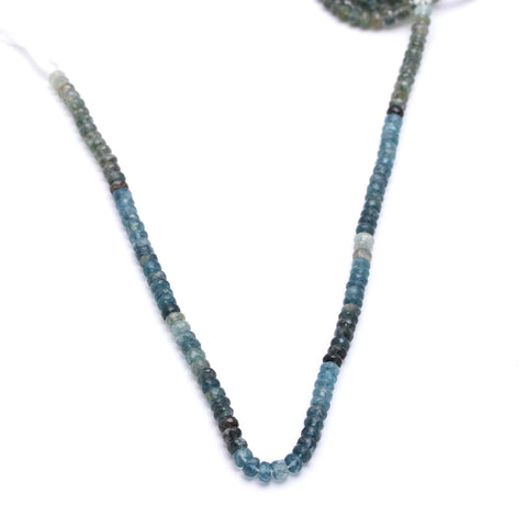 Moss Aquamarine Blue Rondelle Beads Natural Beads 12.5 Inches Strands