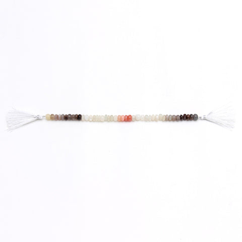 Multi Moonstone Multi Rondell Smooth Natural Beads 8 inches Strands