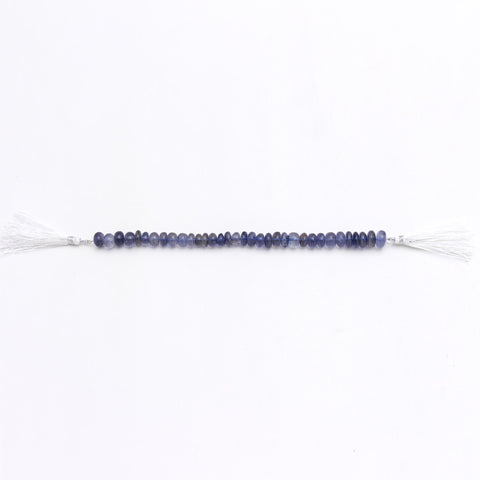 Iolite Purple Rondell Smooth Natural Beads 8 Inches Strands