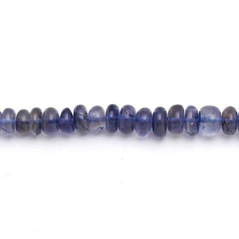 Iolite Purple Rondell Smooth Natural Beads 8 Inches Strands