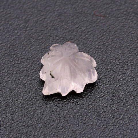 Rose Quartz Pink Leaf Carving Natural 10 MM Stone