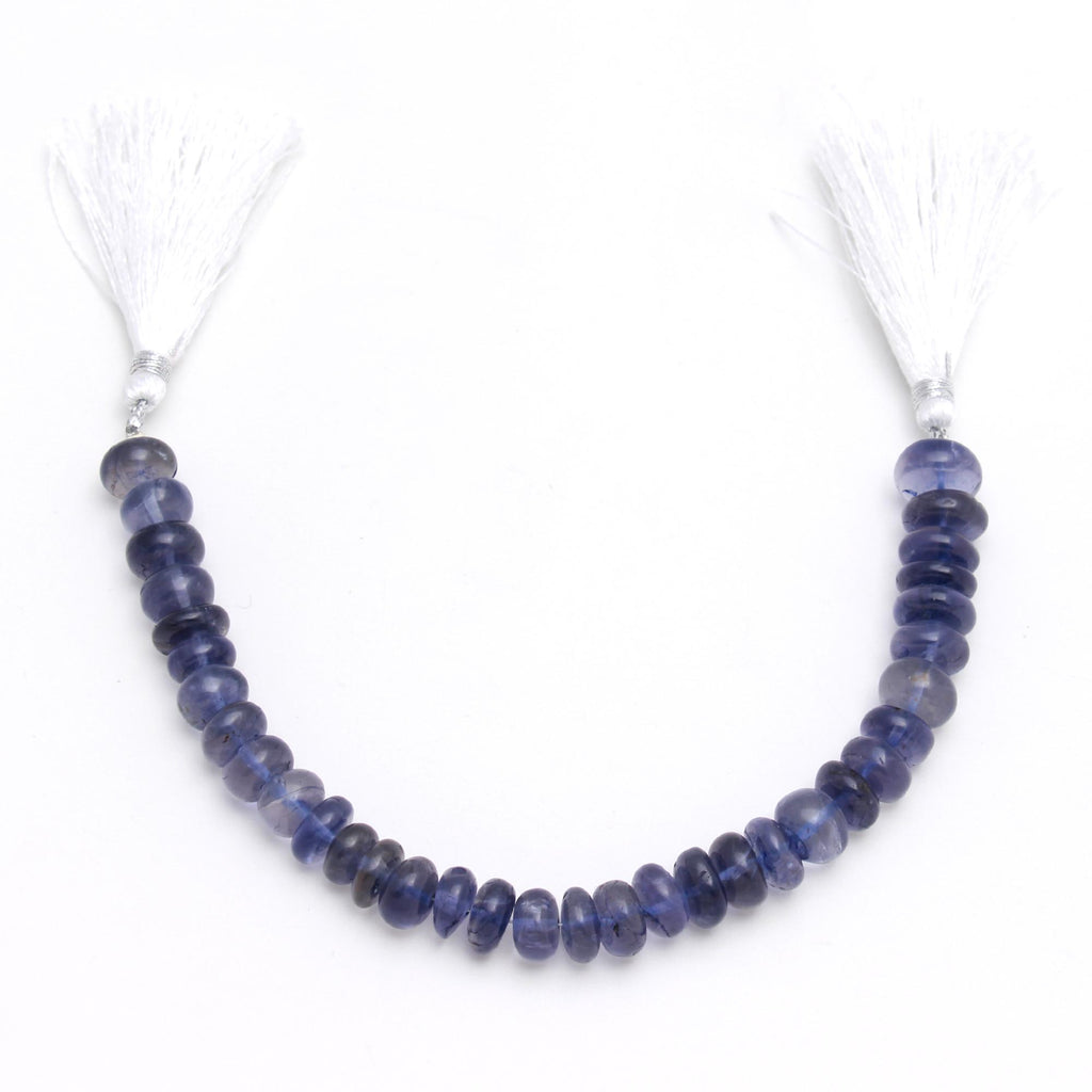 Iolite Purple Rondell Smooth Natural Beads 8 Inches Strands