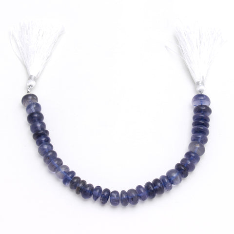 Iolite Purple Rondell Smooth Natural Beads 8 Inches Strands