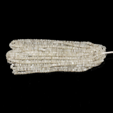 Moonstone White Square Chips Smooth Natural Beads 16 Inches Strands