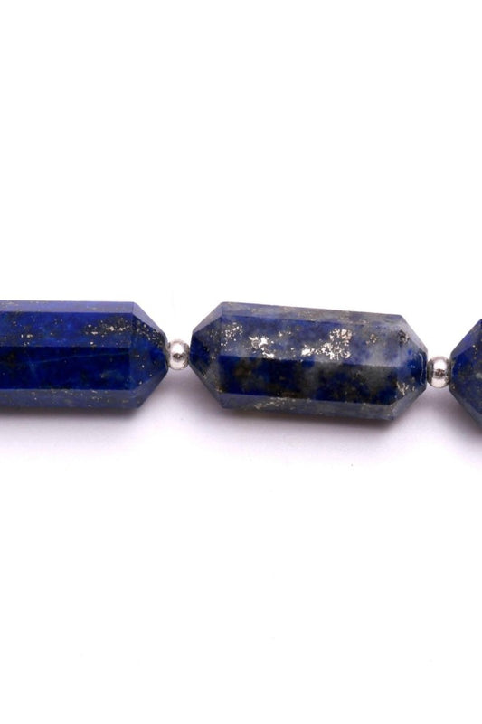 Lapis Lazuli Blue Double Pencil Faceted Natural Beads