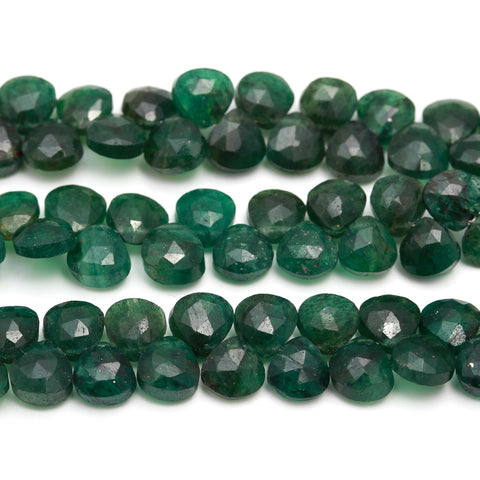 Green Onyx Heart Faceted Natural Beads 8 inches strands