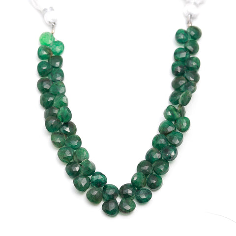 Green Onyx Heart Faceted Natural Beads 8 inches strands