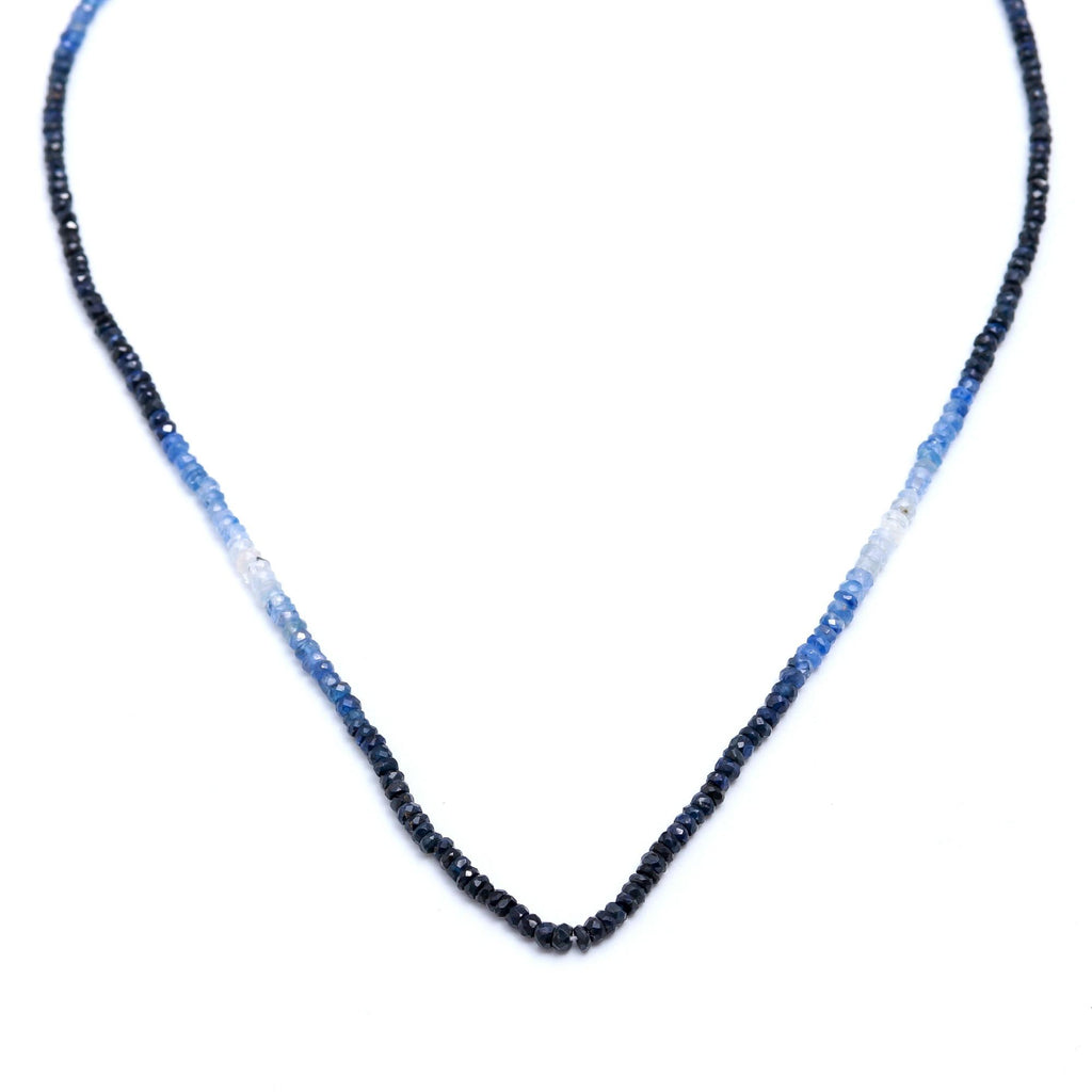 Blue Sapphire Shaded Blue Rondell Faceted Natural Beads 16 Inches Strands