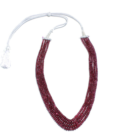 Garnet Red Rondell Smooth Natural Beads 12.5 Inches Strands