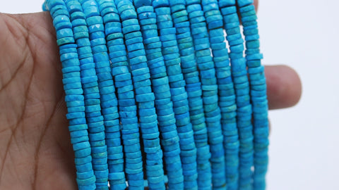 Howlite Turquoise Blue Tire Faceted Natural Beads 8 Inches Strands