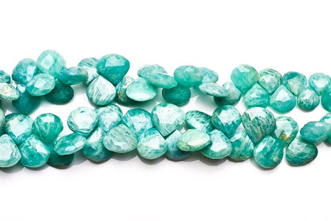 Amazonite Green Heart Faceted 7- 8 MM Natural Heart Shape Beads For Jewelry Craft