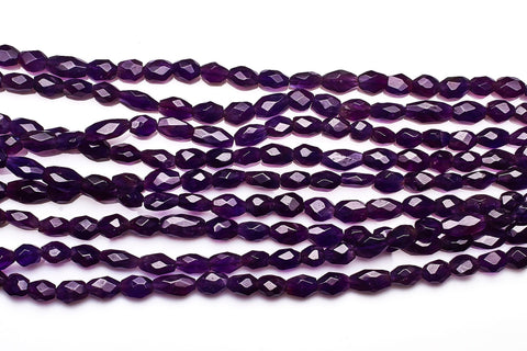 Amethyst Purple Oval Faceted Natural Beads