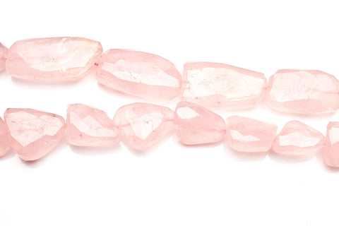 Rose Quartz Pink Nugget Faceted Natural Beads