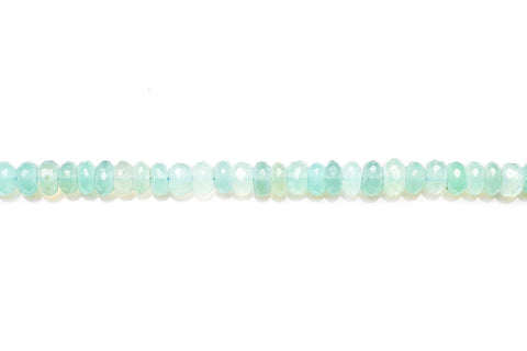 Chalcedony Aqua Color Rondelle Faceted Heat Treated Beads