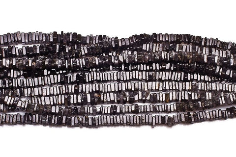 Agate Black Square Chips Smooth Natural Beads