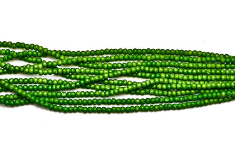 Bone Item Green Rondelle Smooth Dyed Beads