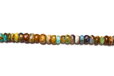 Opal Multi Color Rondelle Faceted Natural Beads