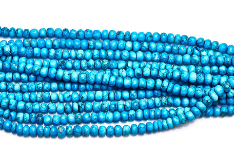 Turquoise Blue Rondelle Faceted Natural Beads