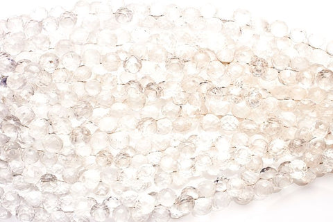 Crystal Quartz Clear Onion Faceted Natural Beads