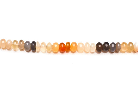 Moonstone Mixed Rondelle Smooth Natural Beads