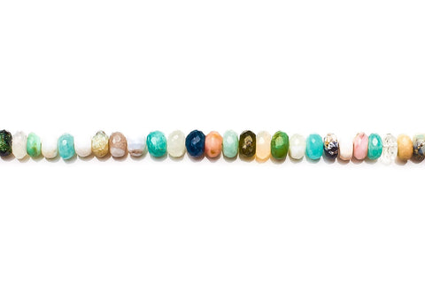 Multi Stone Multi Color Rondelle Faceted Natural Beads