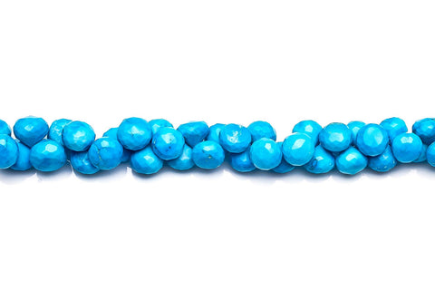 Turquoise Blue Onion Faceted Natural Beads