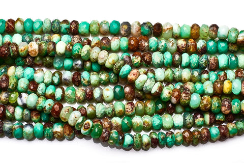 Chrysoprase Green Rondelle Faceted Natural Beads