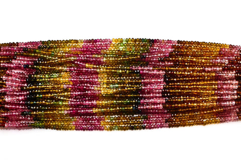 Tourmaline Multi Rondelle Faceted Natural Beads