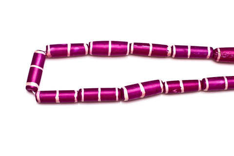 Bone Item Purple Tube Smooth Dyed Beads