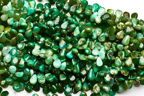 Chrysoprase Green Pear Smooth Natural Beads