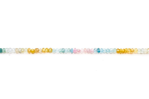 Aquamarine Multi Rondelle Faceted Dyed Beads