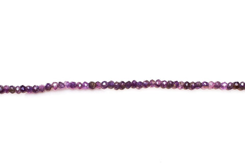 Amethyst Purple Rondelle Faceted Mystic Coating Mini Beads