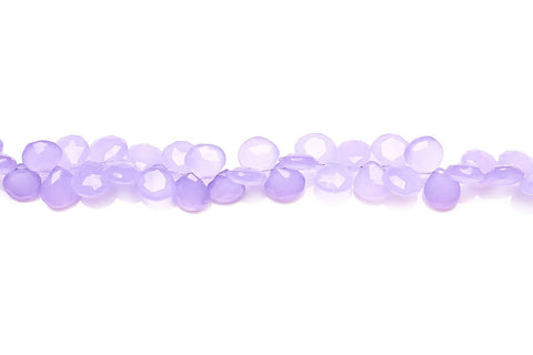 Chalcedony Purple Heart Faceted Heat Treated Beads