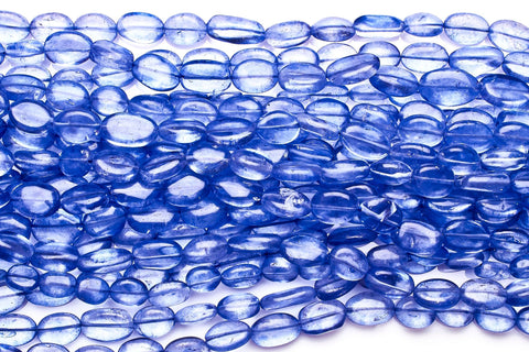 Crystal Quartz Blue Oval Smooth Coating Beads