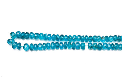 Apatite Blue Rondelle Faceted Natural Beads