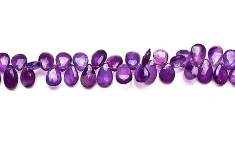 Amethyst Dark Blue Pear Faceted Natural Beads