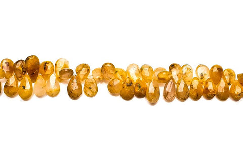 Golden Rutile Yellow Pear Faceted Natural Beads