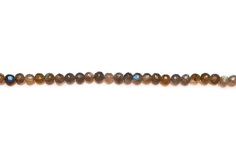 Labradorite Grey Round Faceted Natural Beads