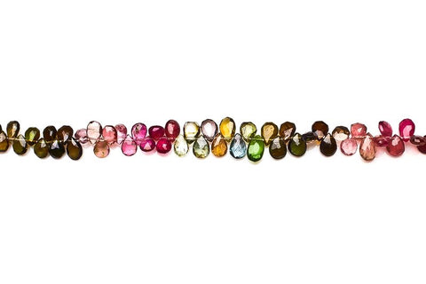 Tourmaline Multi Pear Faceted Natural Beads