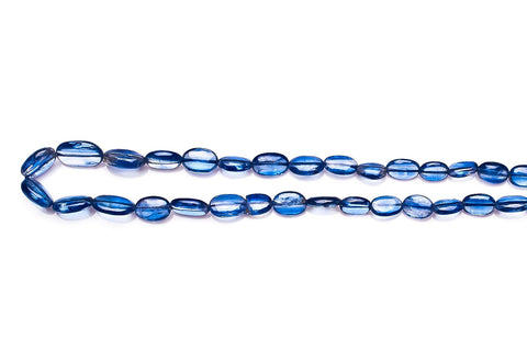 Kynite Blue Oval Smooth Natural Beads