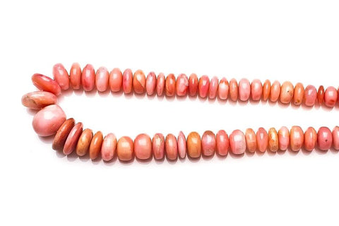 Opal Pink Rondelle Smooth Natural Beads