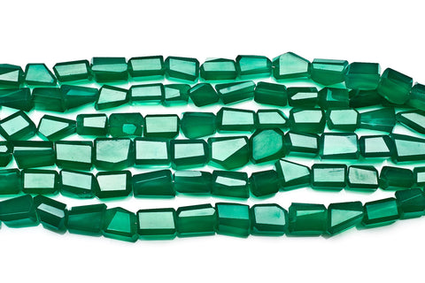 Green Onyx Green Nuggets Faceted Natural Beads